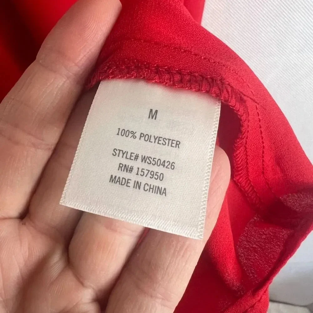 Francesca's Alya Bold Red Spaghetti Strap‎ Lined Slip Dress Size Medium